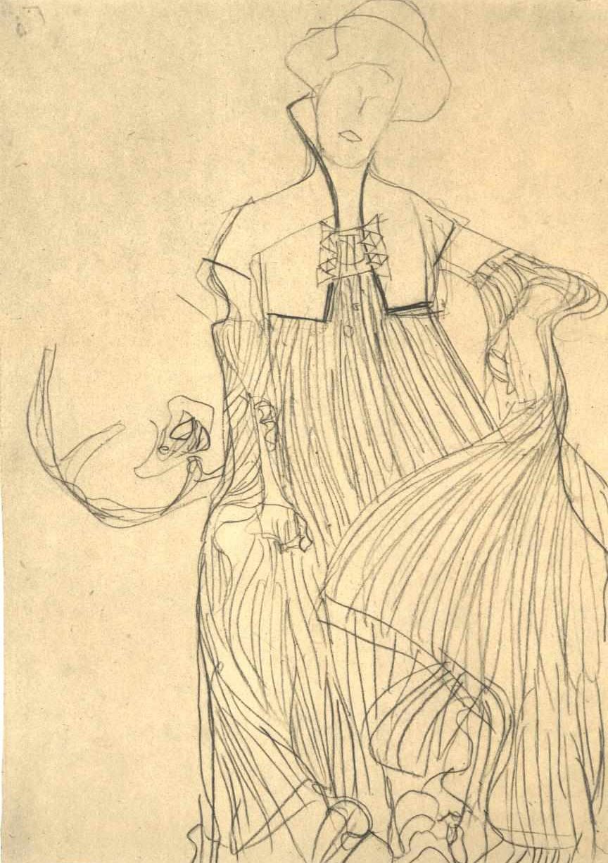 Sedící zepředu 002 od Gustav Klimt