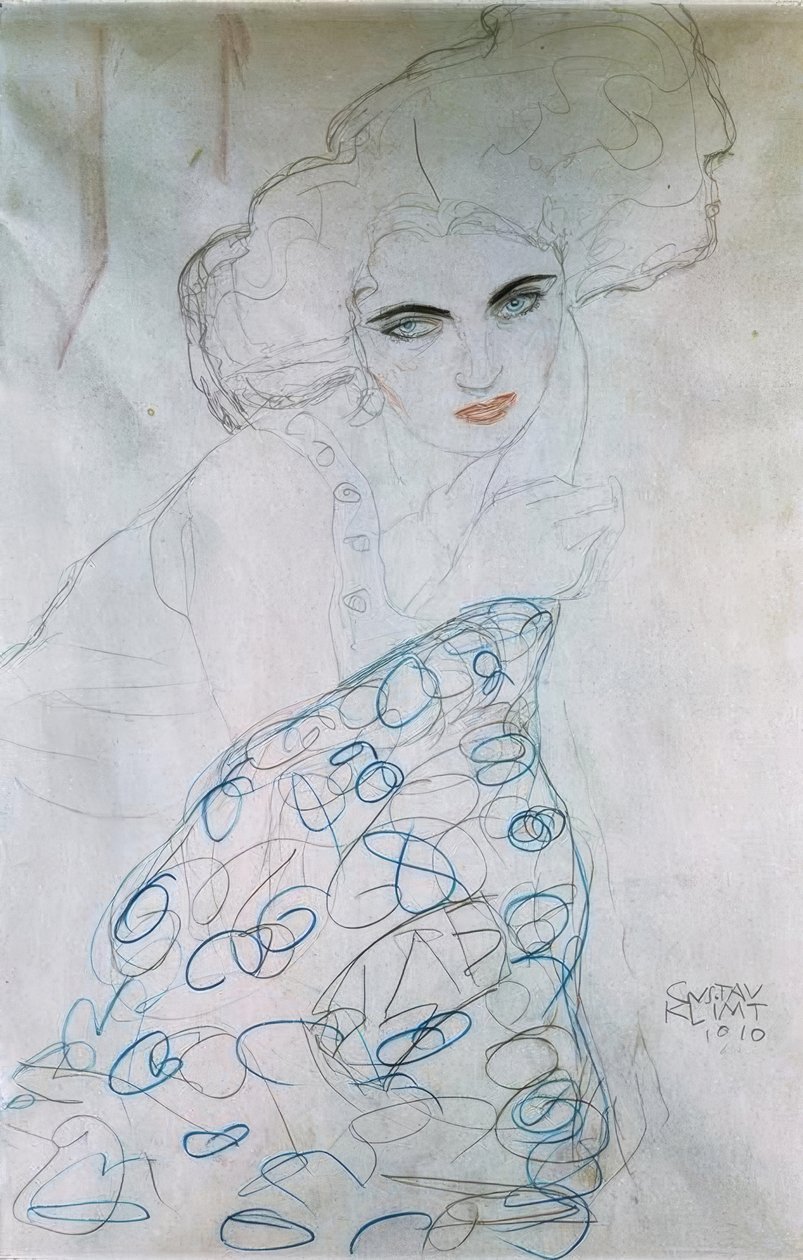 Studie k portrétu ženy od Gustav Klimt