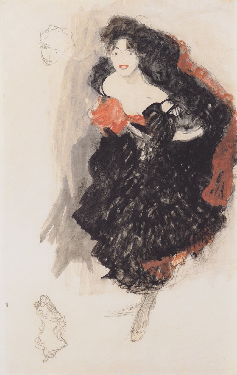 Studie k obrazu Judith II od Gustav Klimt