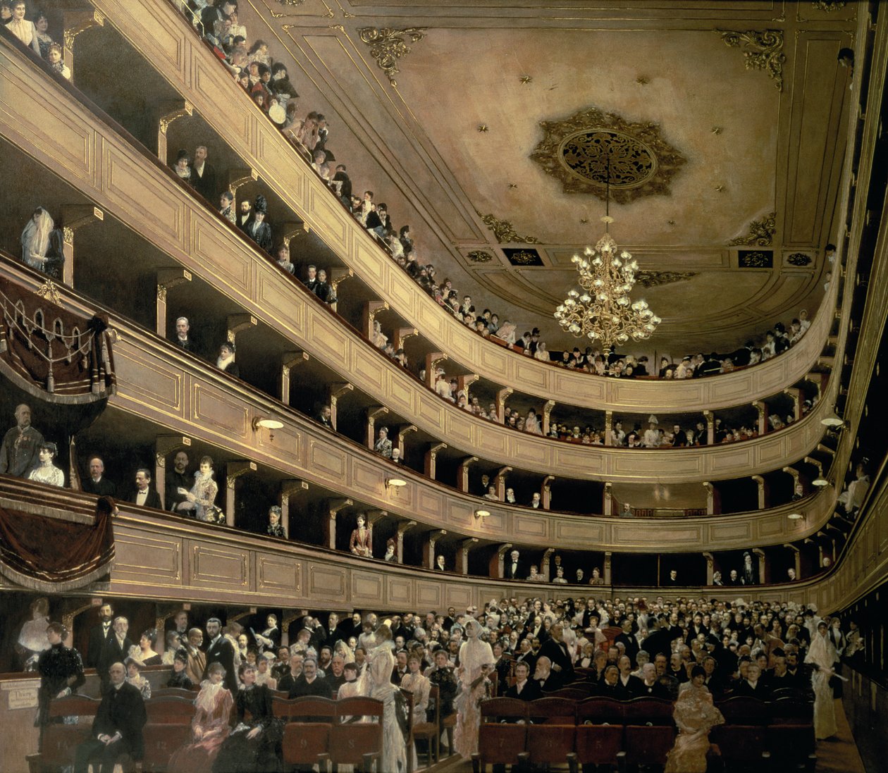 Hlediště Starého zámeckého divadla, 1888 od Gustav Klimt