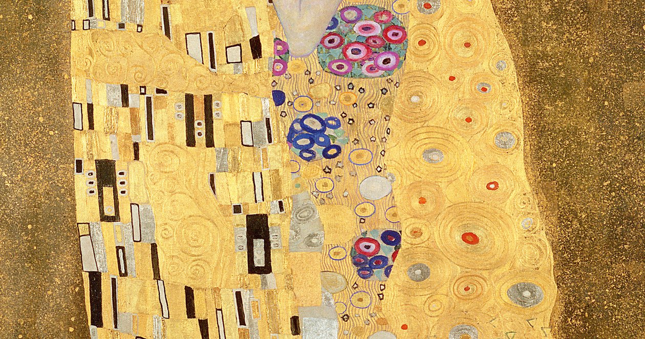 The Kiss, 1907-08 detail olej na plátně z 601 od Gustav Klimt