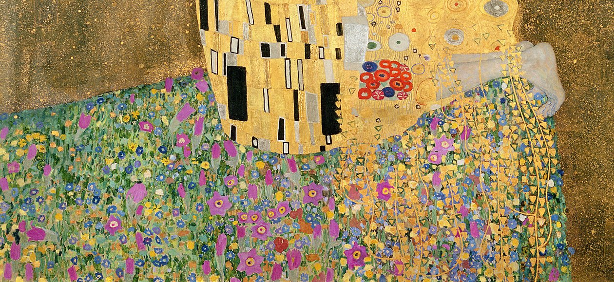 The Kiss, 1907-08 detail olej na plátně z 601 od Gustav Klimt