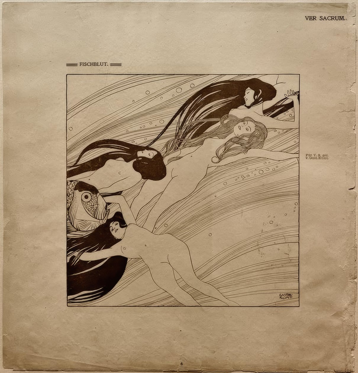 Ver Sacrum 1898, Fischblut / G.Klimt od Gustav Klimt