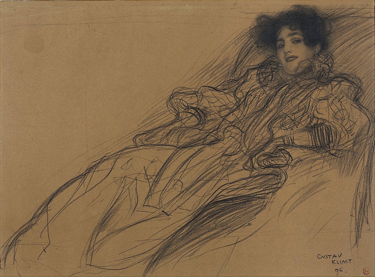 Mladá žena v křesle od Gustav Klimt
