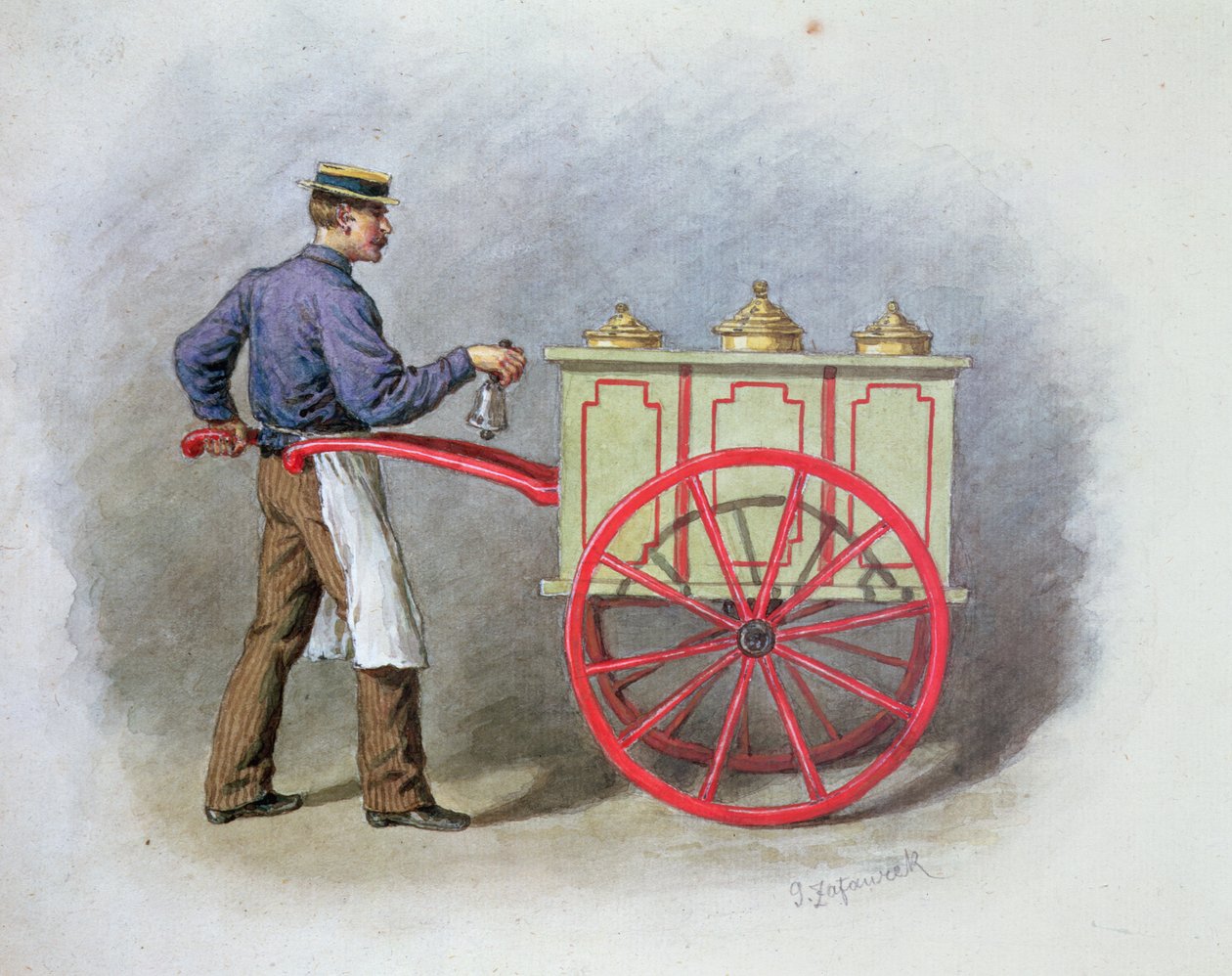 Prodejce zmrzliny, 1895 od Gustav Zafaurek