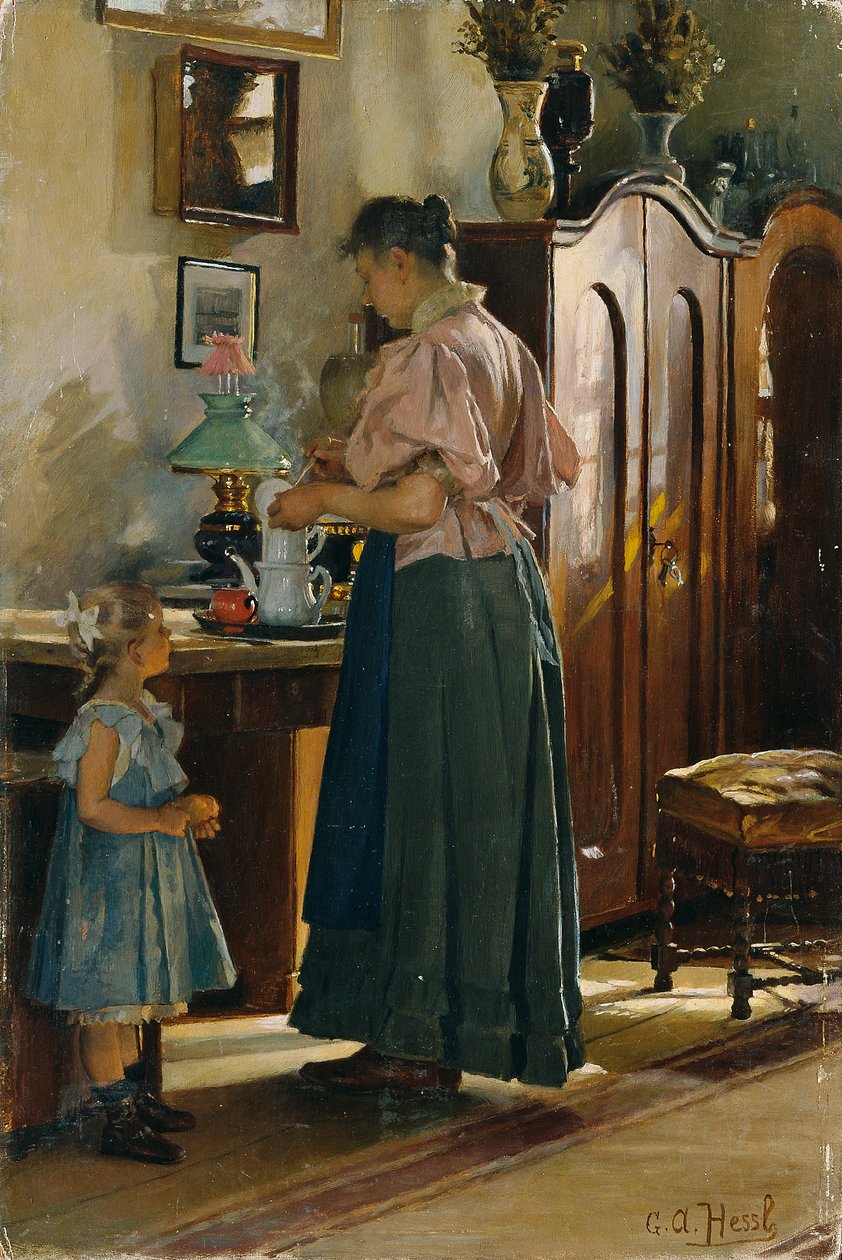 večerní jídlo od Gustav Adolf Hessl