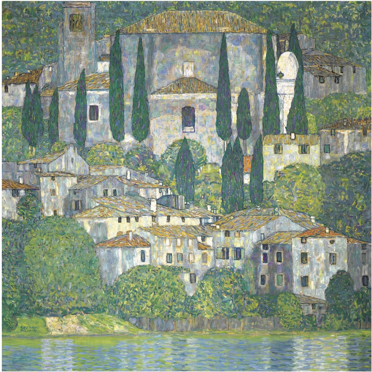 Kostel v Cassone (Krajina s cypřiši) od Gustav Klimt