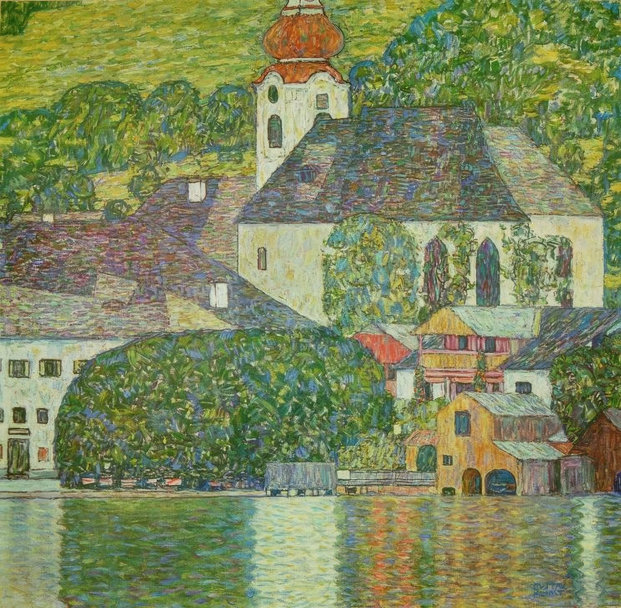 Kostel v Unterachu na jezeře Attersee od Gustav Klimt