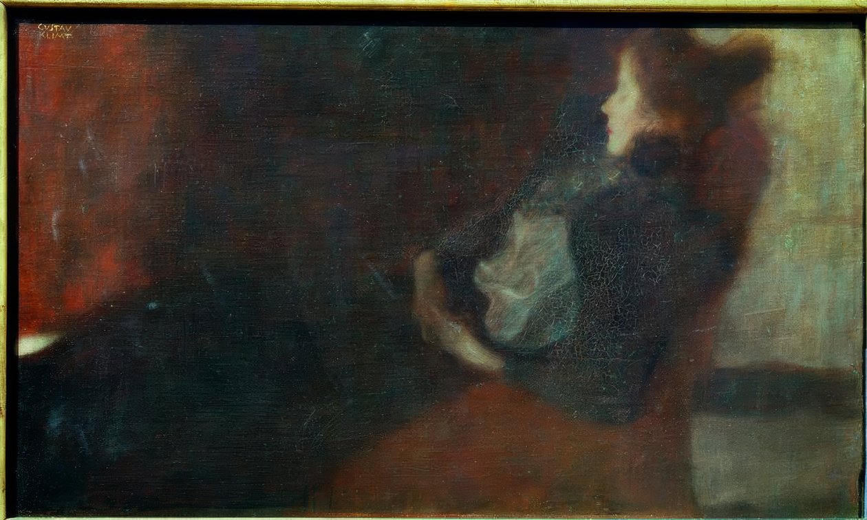 Dáma u krbu od Gustav Klimt
