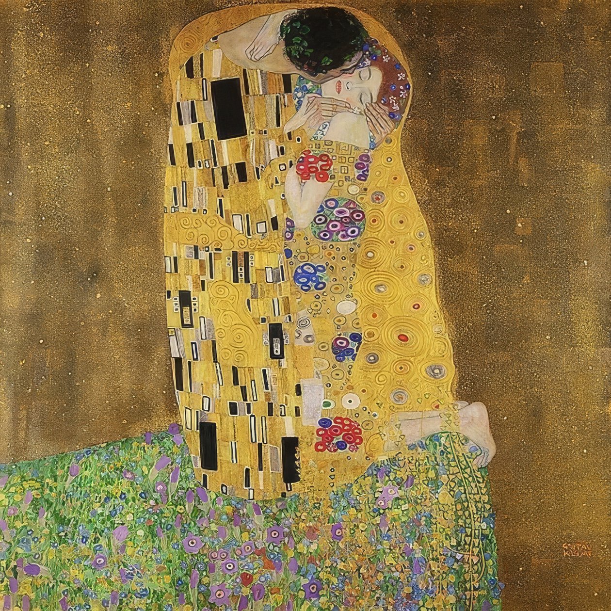 Polibek. 1907/08 od Gustav Klimt