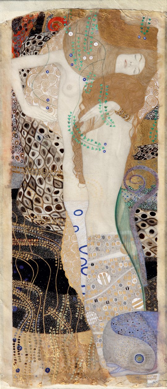 Přítelkyně (Vodní hadi I) od Gustav Klimt