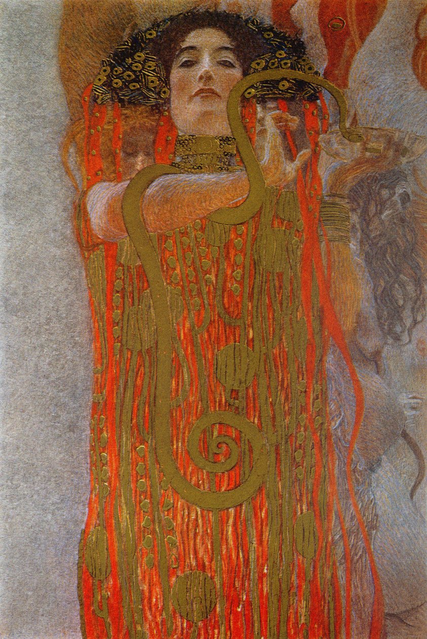 Hygieia, 1900-7 (detail z medicíny) od Gustav Klimt