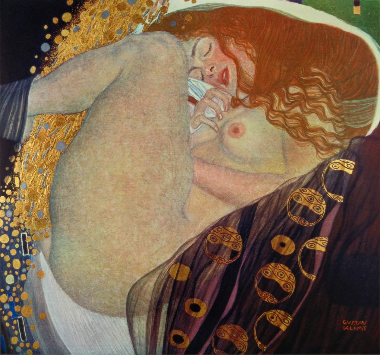 Fotogravura podle obrazu Danae od Gustav Klimt