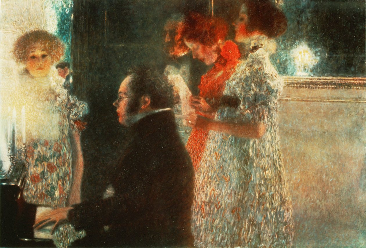 Schubert u klavíru od Gustav Klimt