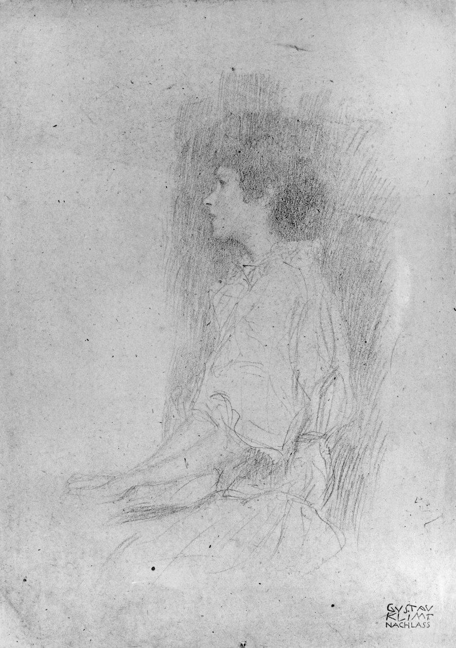 Sedící dívka ve stínu od Gustav Klimt