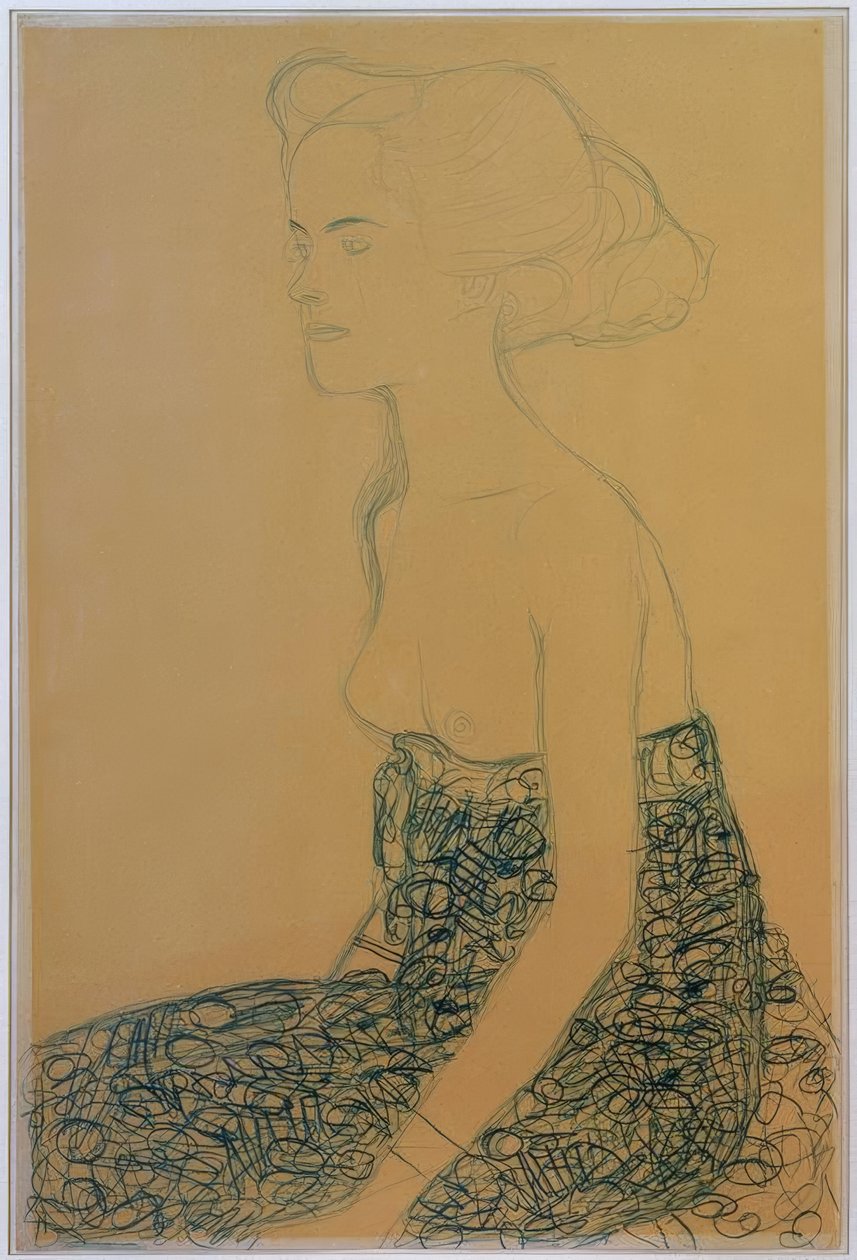 Sedící napůl akt nalevo od Gustav Klimt