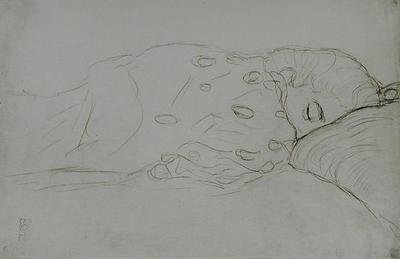 Spící akt od Gustav Klimt