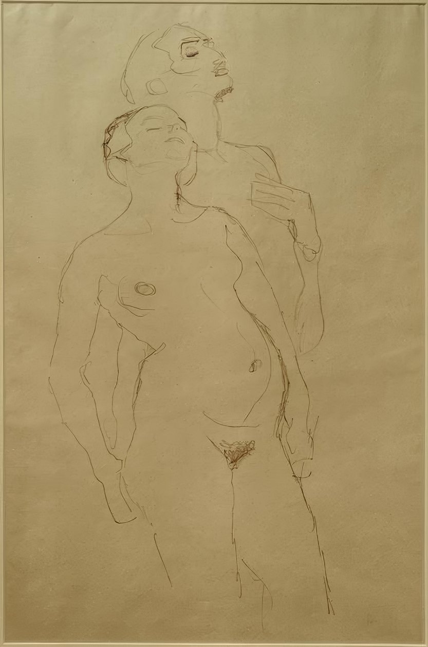 Stojící milenci (studie pro Adama a Evu) od Gustav Klimt