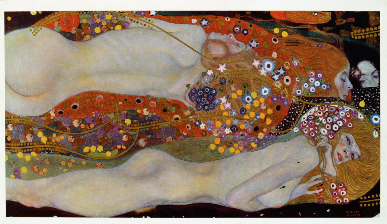 Vodní hadi II (Přátelé) od Gustav Klimt