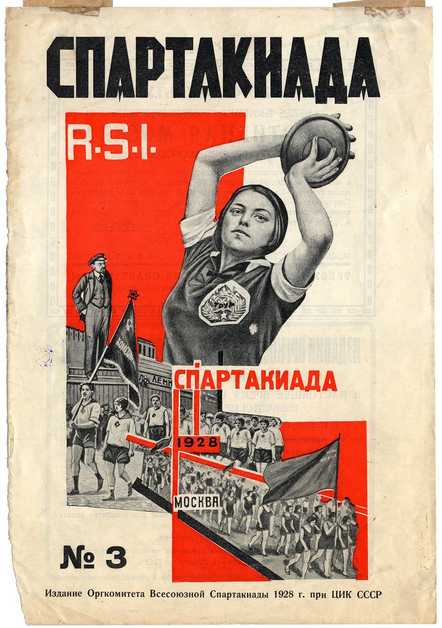 Obálka Spartakiády R.S.I. časopis, 1928 od Gustav Klutsis