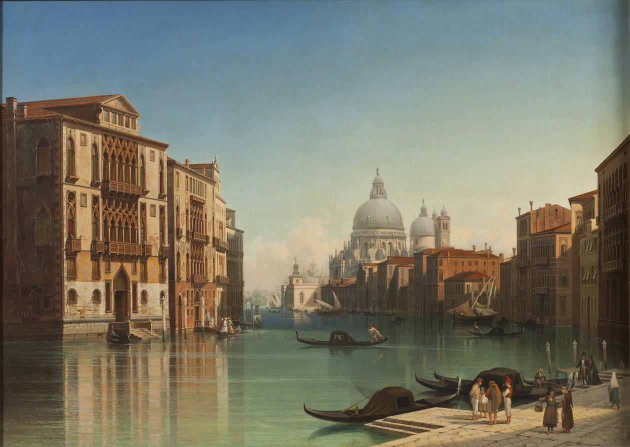 Pohled na Canal Grande v Benátkách, 1860 od Gustaf Wilhelm Palm