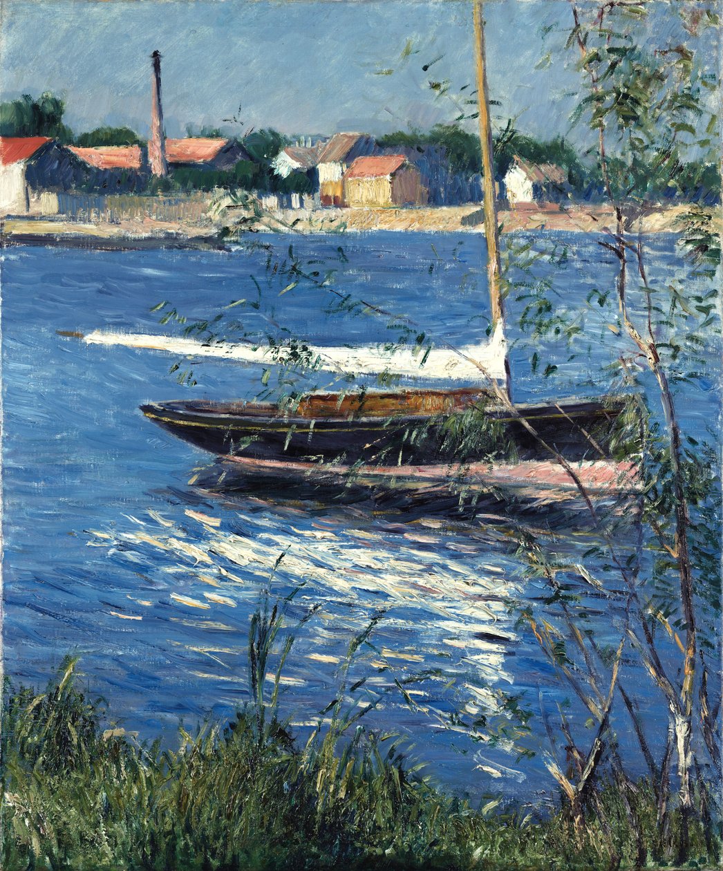 Loď kotvící na Seině v Argenteuil od Gustave Caillebotte