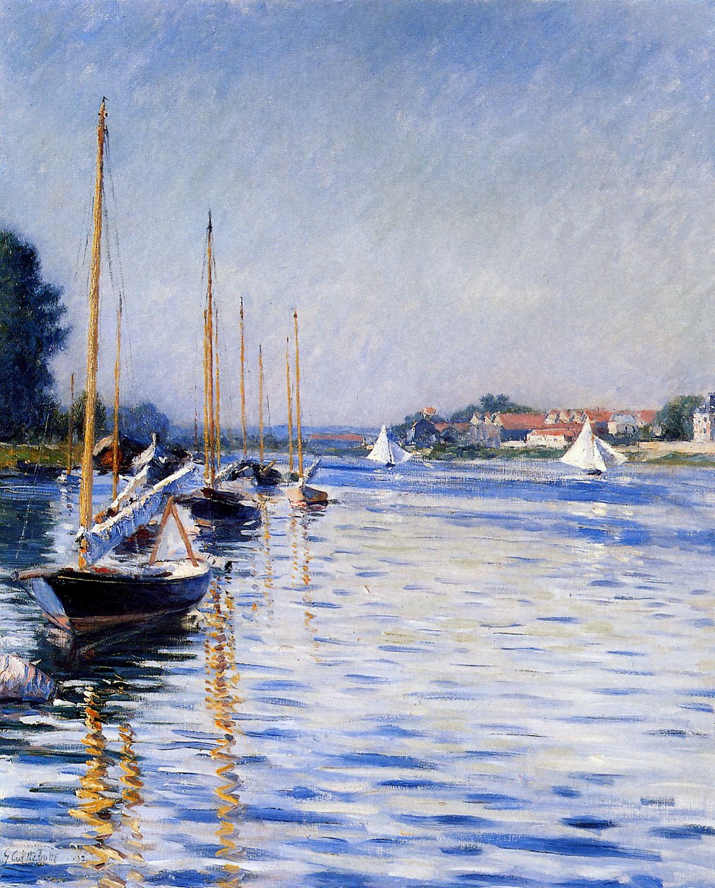 Lodě na Seině od Gustave Caillebotte