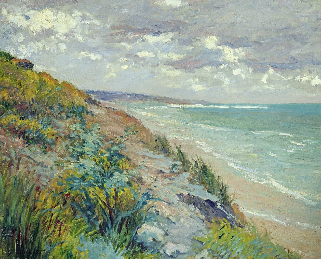 Útesy u moře v Trouville od Gustave Caillebotte
