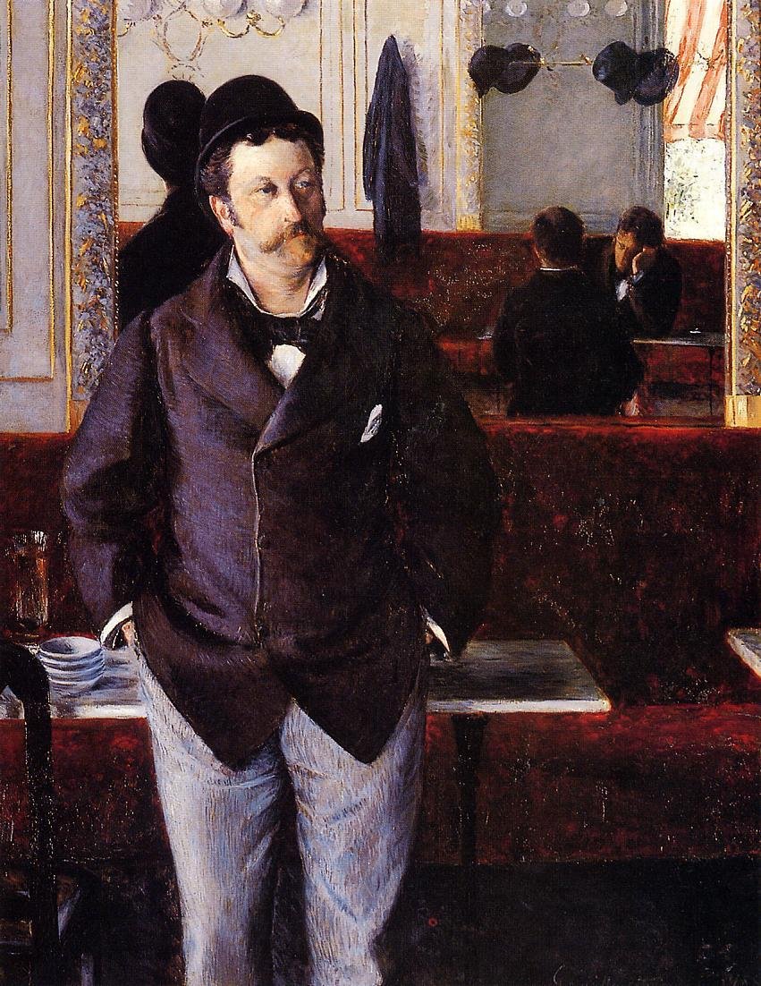 V kavárně od Gustave Caillebotte
