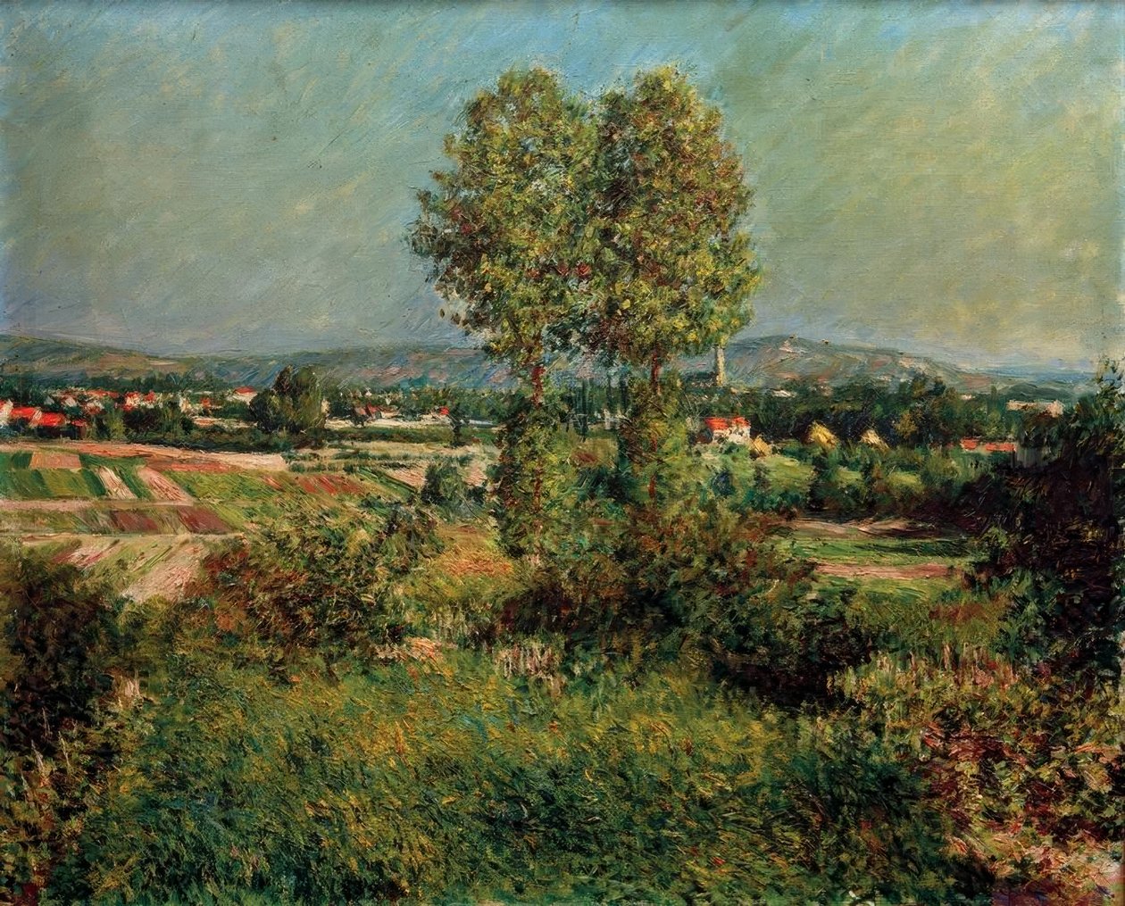 Krajina v Argenteuil od Gustave Caillebotte