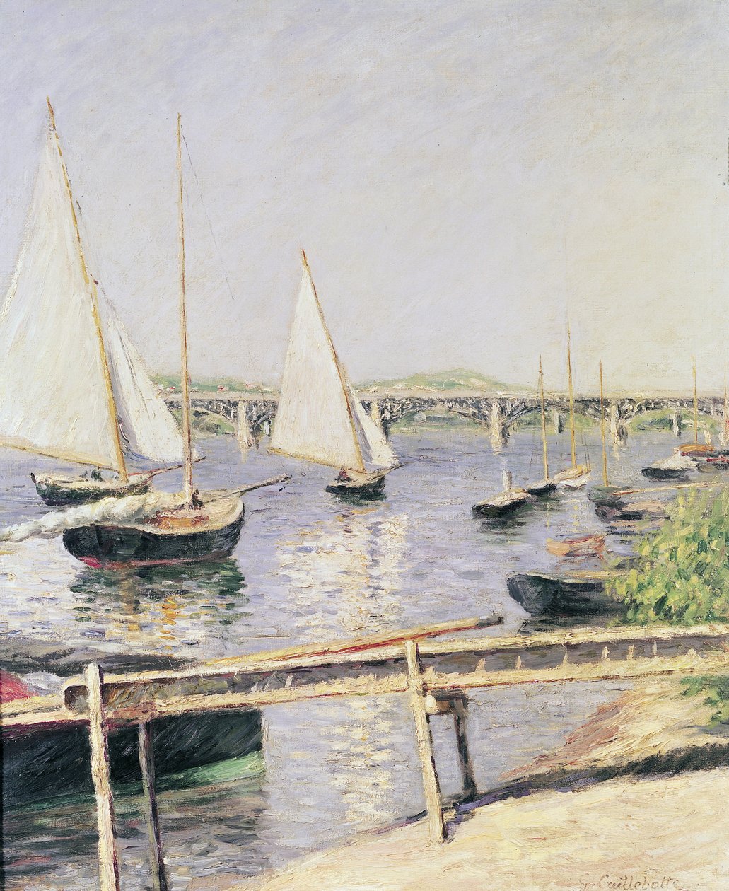 Plachetnice v Argenteuil, kolem roku 1888 od Gustave Caillebotte