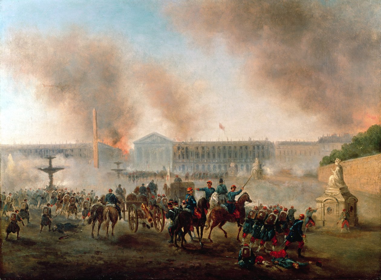 Bitva na Place de la Concorde, 1871 od Gustave Clarence Rodolphe Boulanger