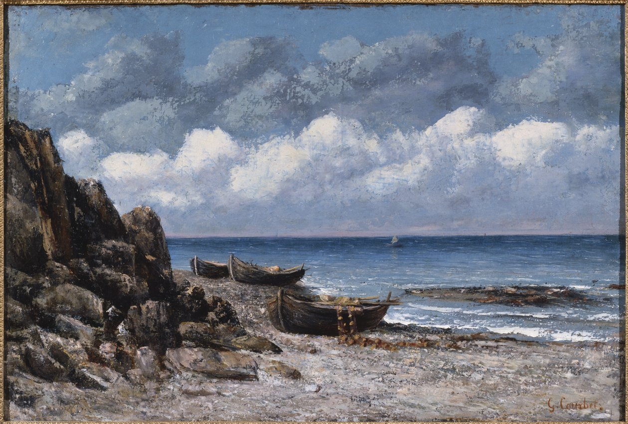 Lodě v St. Aubain od Gustave Courbet