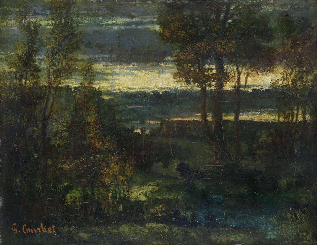 Večerní krajina od Gustave Courbet