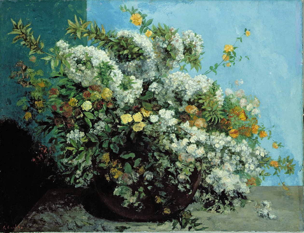 Kvetoucí větve a květiny, 1855 od Gustave Courbet