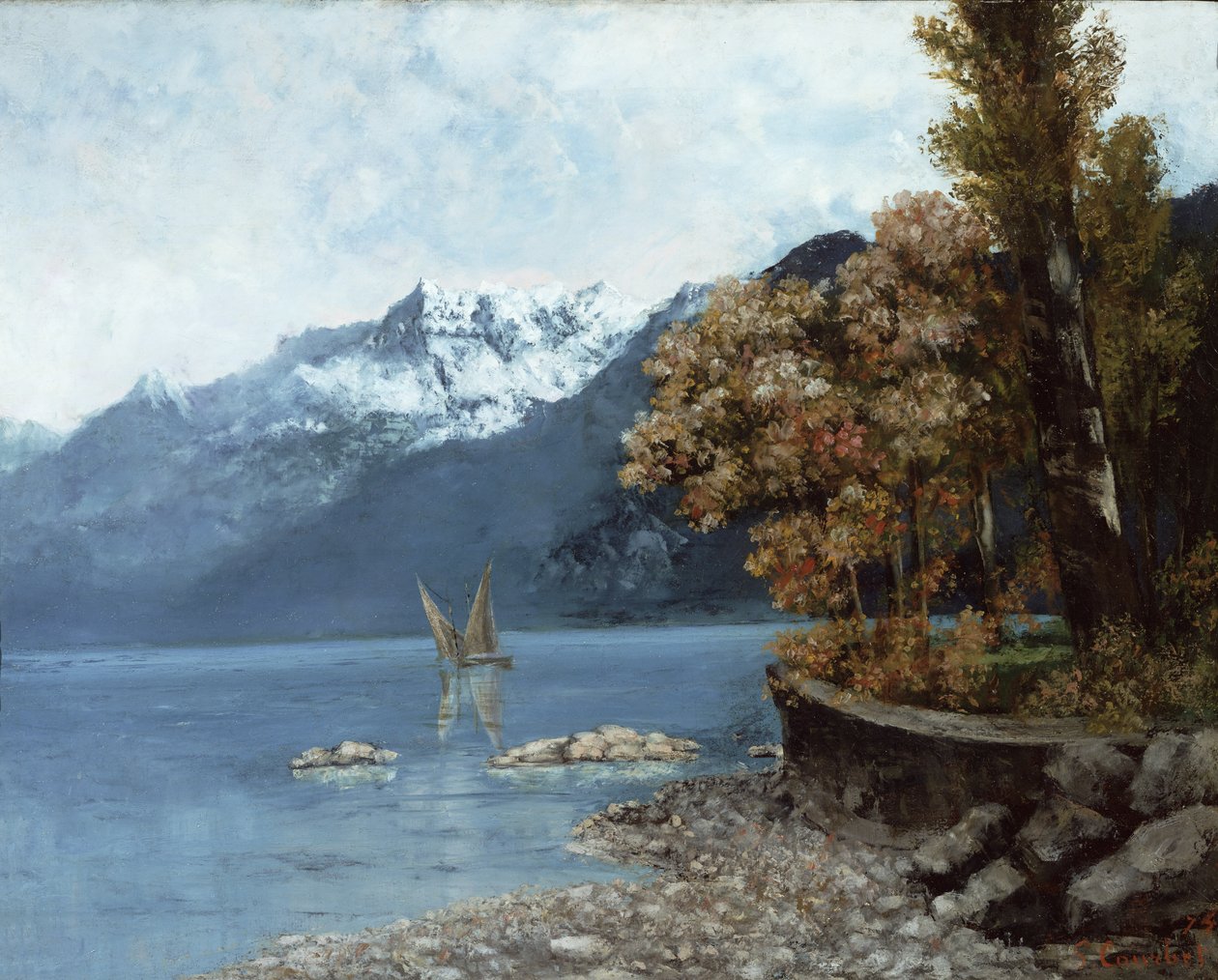 Lemanské jezero, 1874 od Gustave Courbet