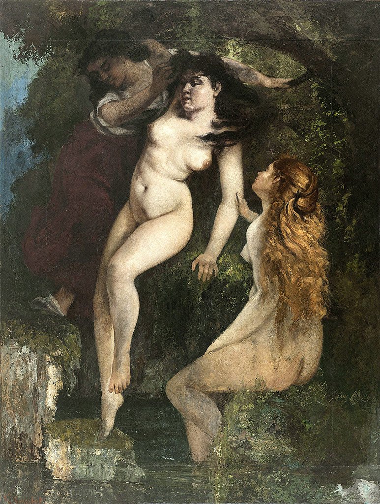 Tři koupající se od Gustave Courbet