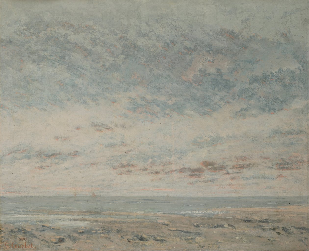 Odliv v Trouville od Gustave Courbet