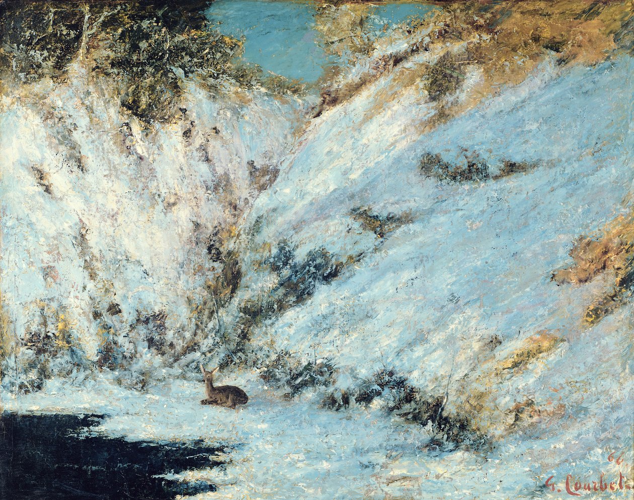 Zasněžená krajina, 1866 od Gustave Courbet