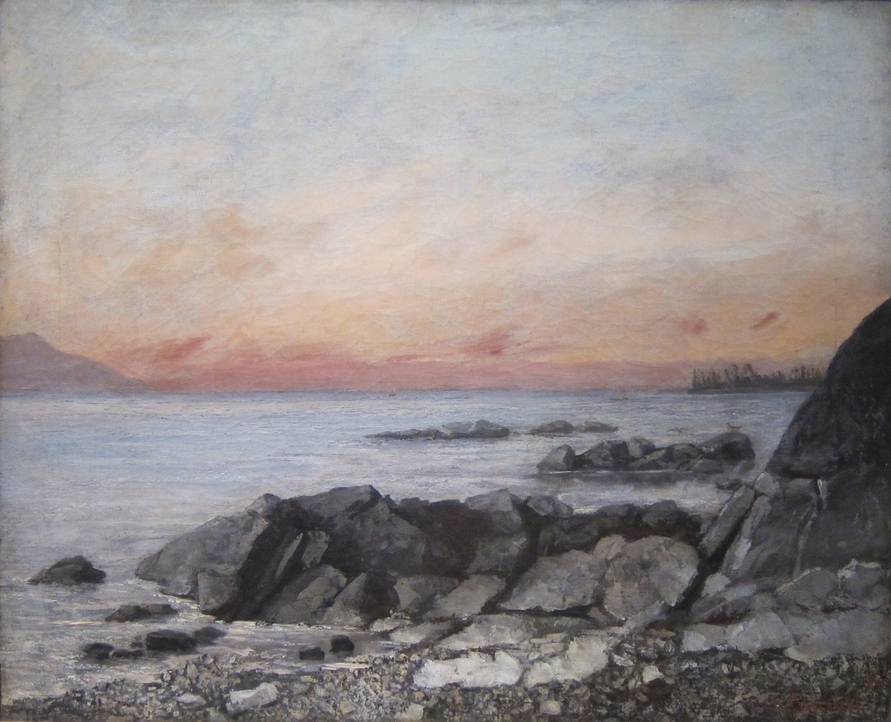 Západ slunce, Vevey, Švýcarsko od Gustave Courbet