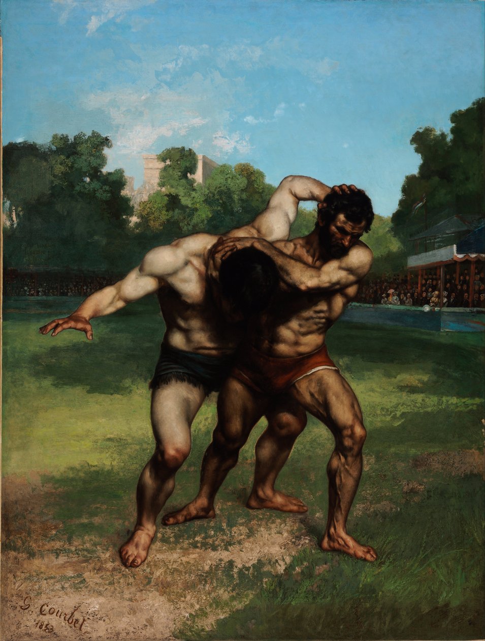 Zápasníci od Gustave Courbet