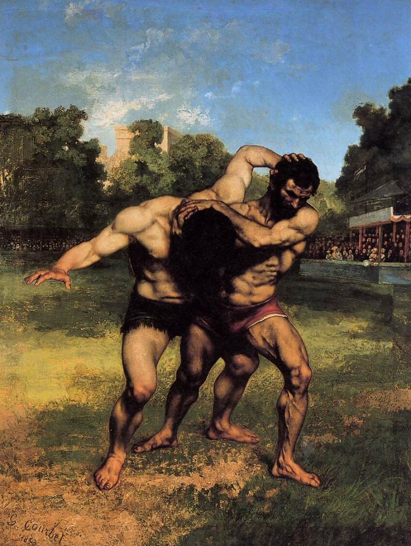 Zápasníci od Gustave Courbet