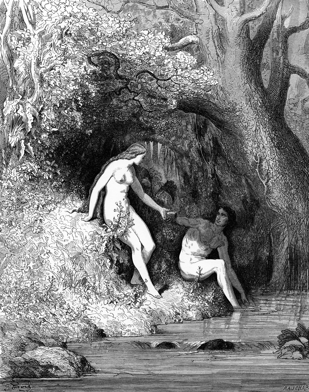 Adam a Eva - Bible od Gustave Dore