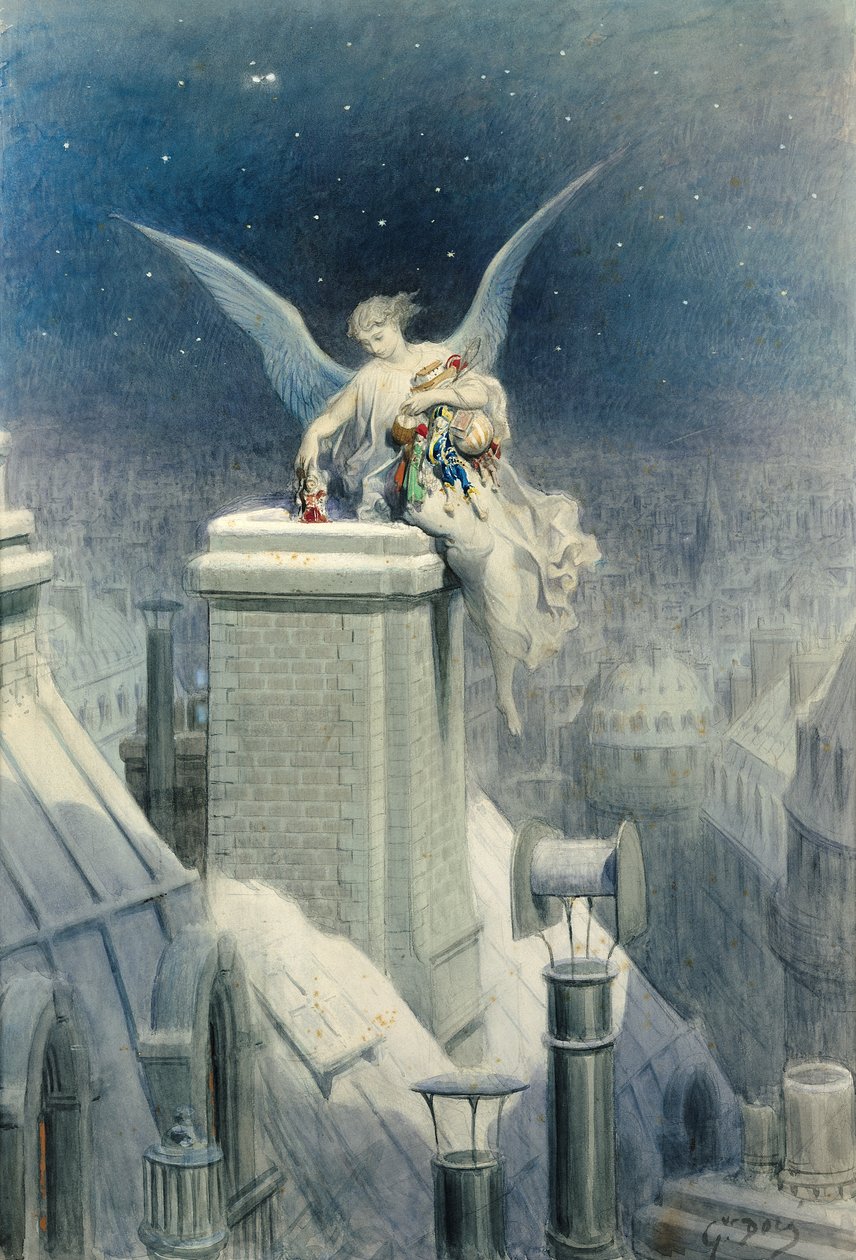 Štědrý večer (wc a kvaš na papíře) od Gustave Dore