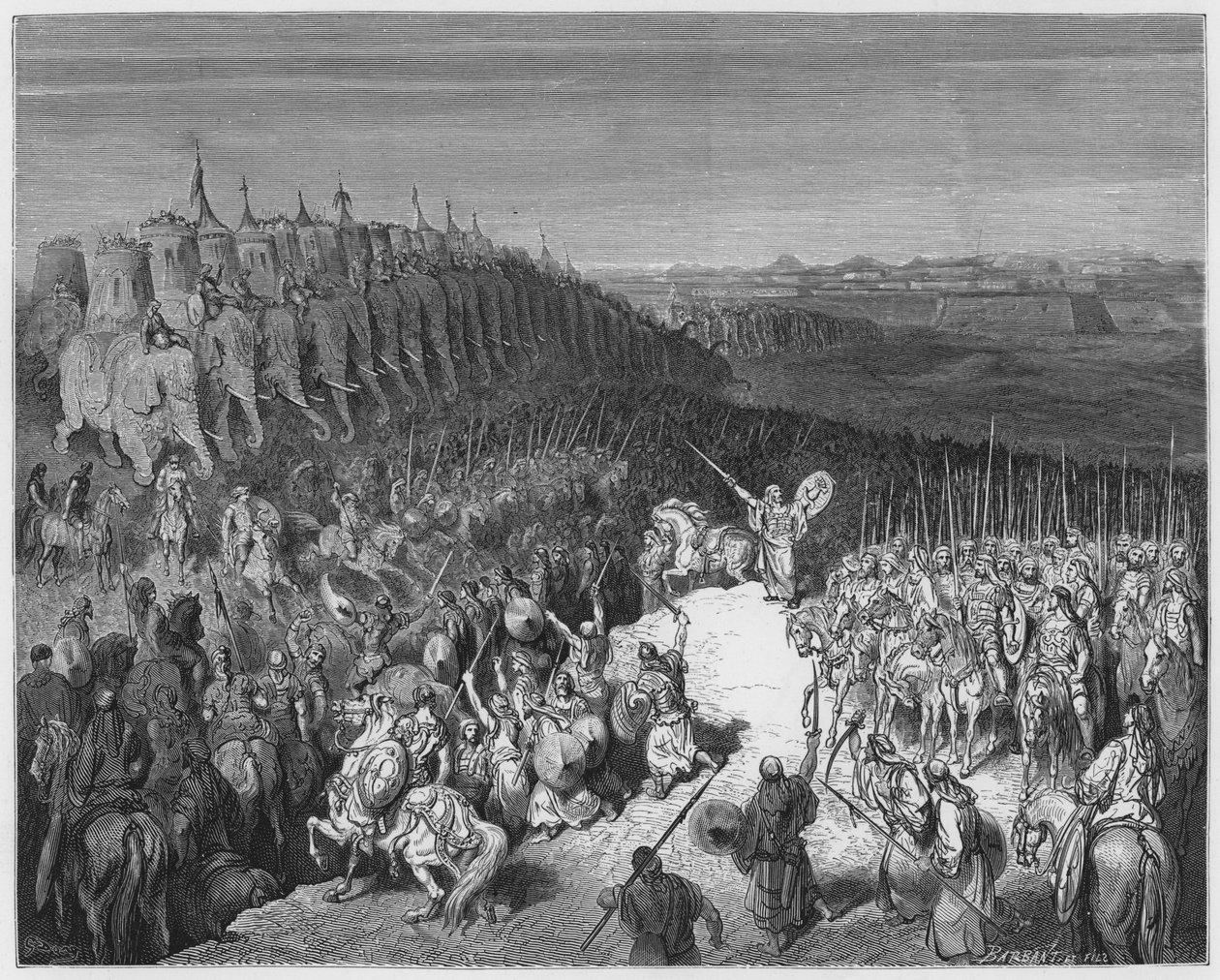 Gustave Dore Bible: Jonathan v přítomnosti Apolloniovy armády od Gustave Dore