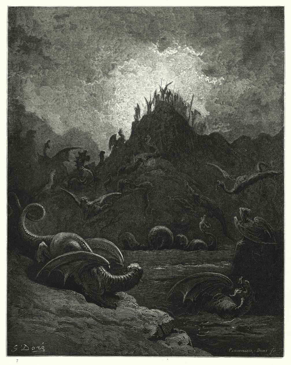 Ilustrace Gustava Dorea pro Miltons Paradise Lost, kniha II, řádek 628 od Gustave Dore