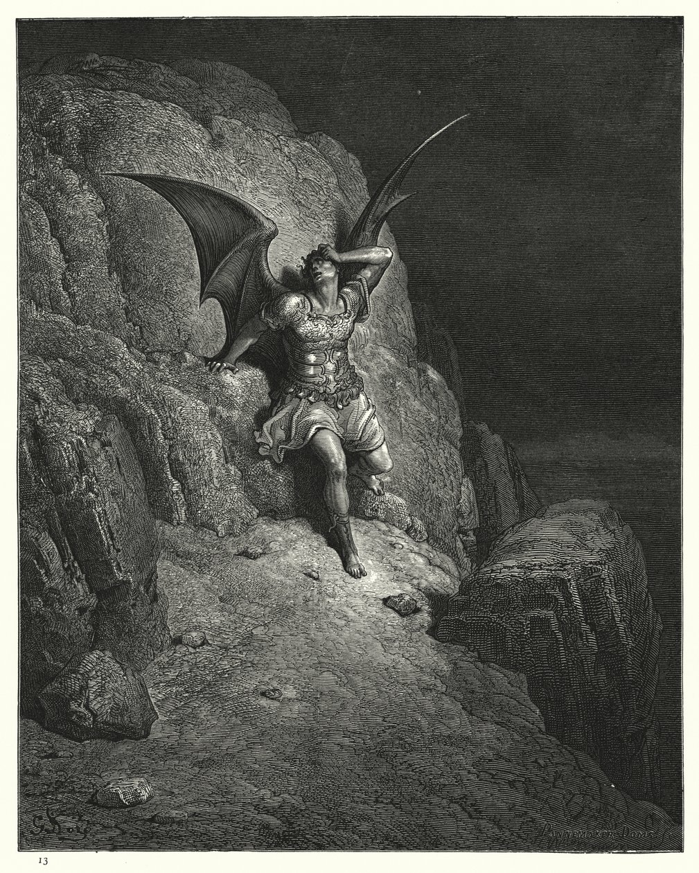 Ilustrace Gustave Dore pro Miltons Paradise Lost, kniha IV, řádky 73, 74 od Gustave Dore