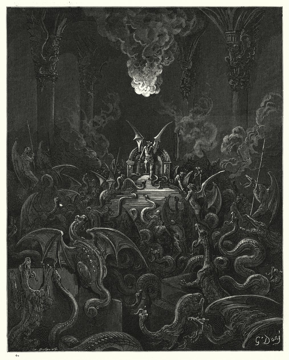 Ilustrace Gustave Dore pro Miltons Paradise Lost, kniha X, řádky 521-523 od Gustave Dore