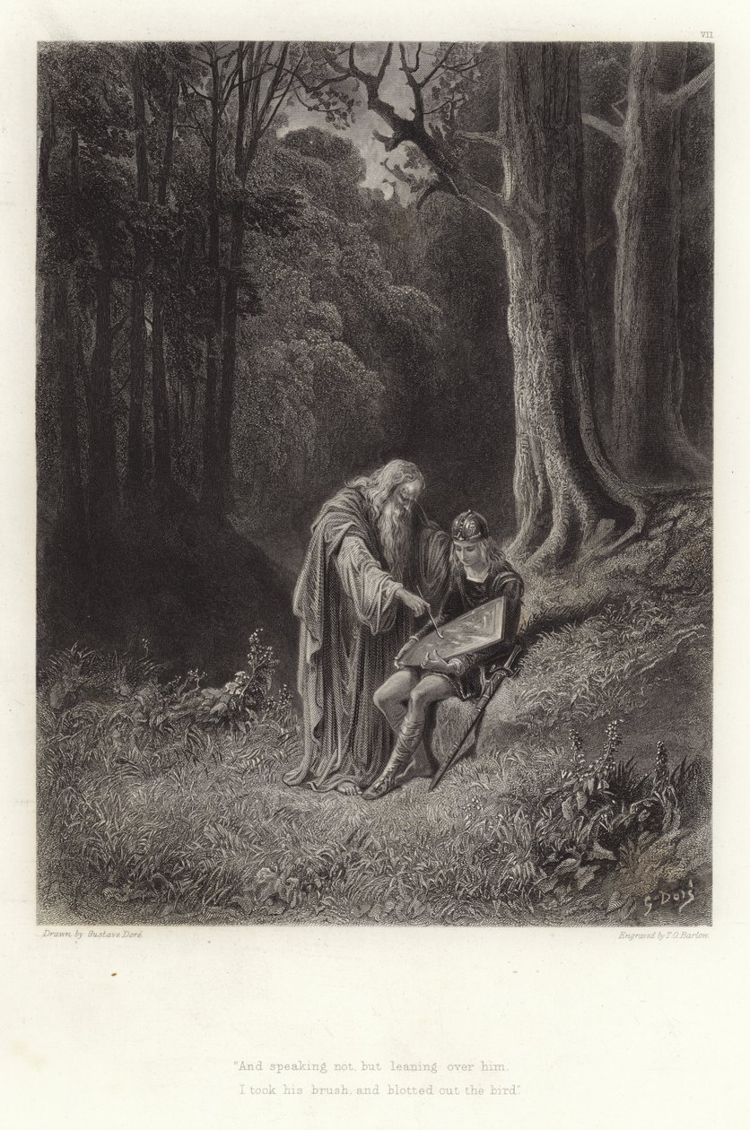 Ilustrace pro Vivien od Alfreda Tennysona od Gustave Dore