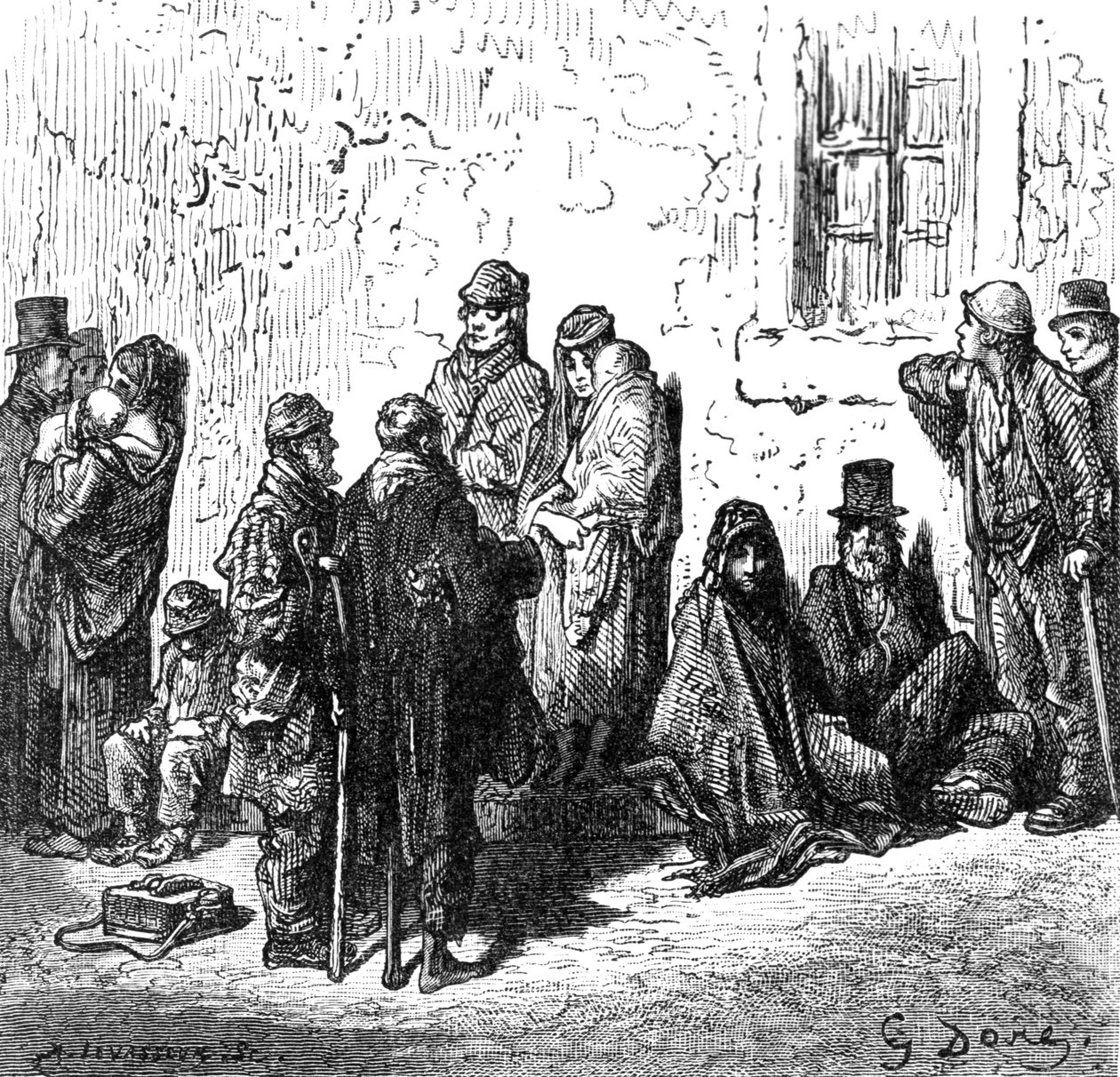 Les Miserables z filmu „Londýn, pouť“ od Williama Blancharda Jerrolda, 1872 od Gustave Dore